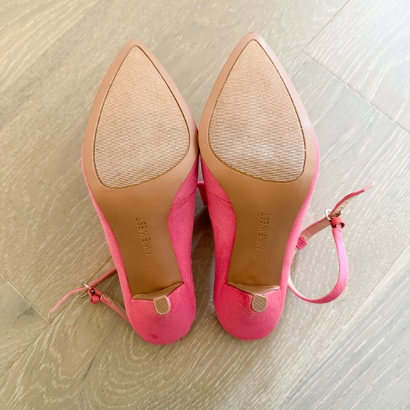 New Y2K 90s Coquette Cottagecore Fairy Lolita Nine West Pink Bow Heels 6 - Picture 3 of 3